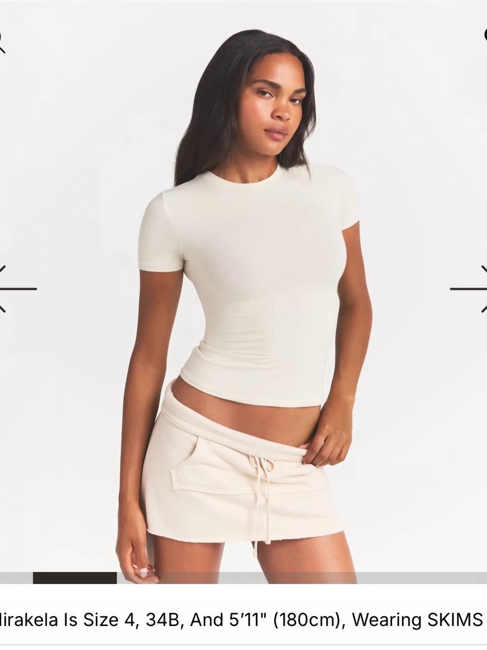 SKIMS Cream Short Sleeve Ribbed Tee - Picture 2 of 4